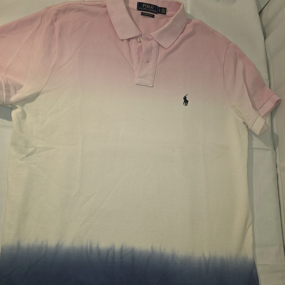Ralph Lauren Polo in Pink, Blue, White Ombre Sz Large, Custom Slim Fit